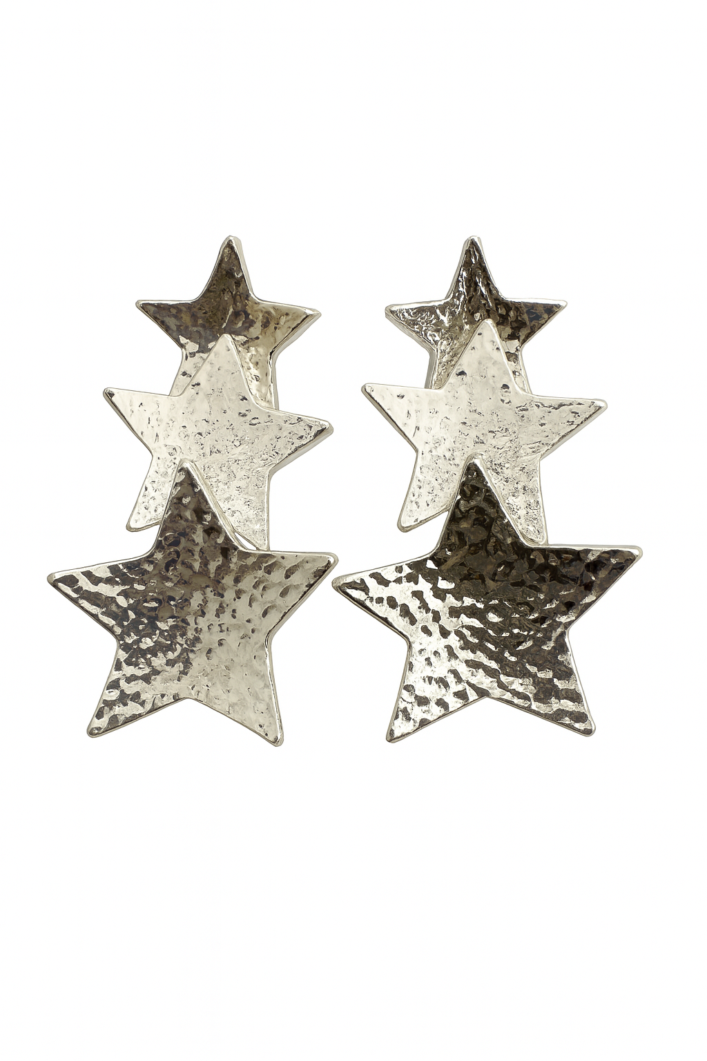 3 Silver Star Earring