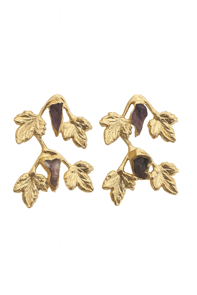 Leaf Natural Stone Earring