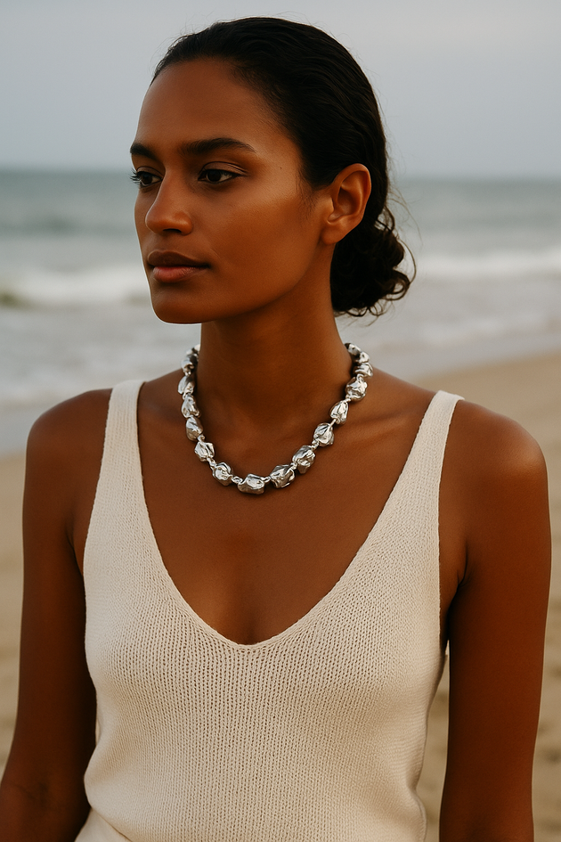 Stone Silver Necklace