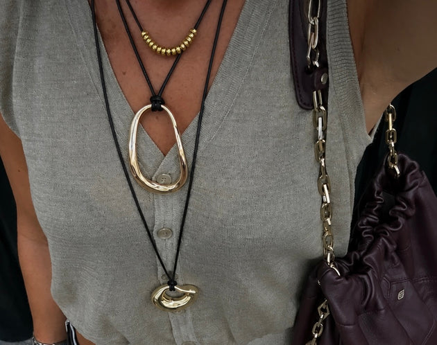 Leather Gold Necklace