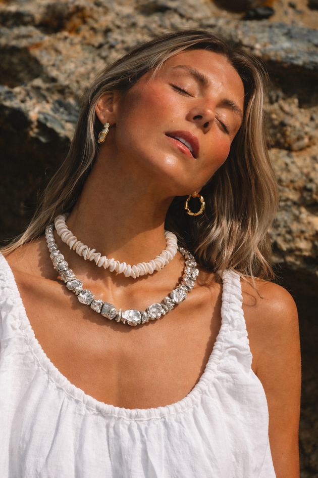 Stone Silver Necklace