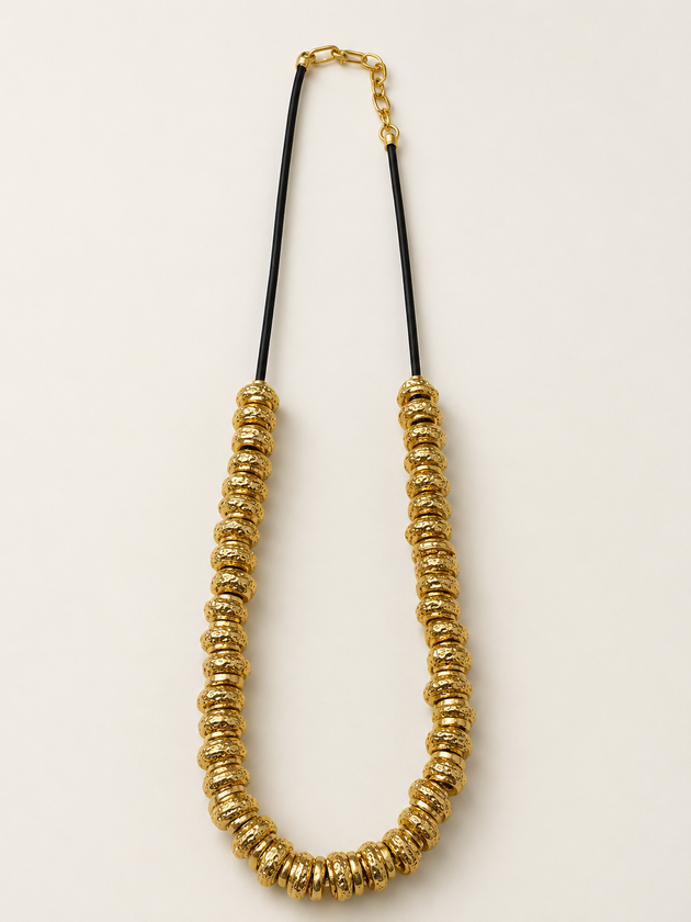 Leather Gold Necklace