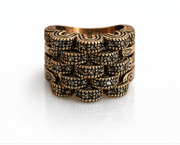 Midnight Lines Adjustable Ring #8