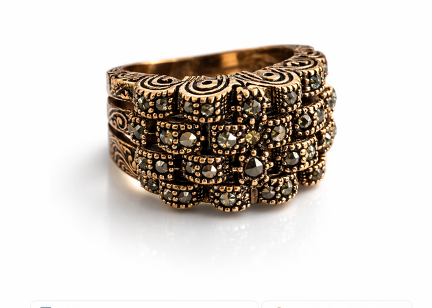 Midnight Lines Adjustable Ring #8